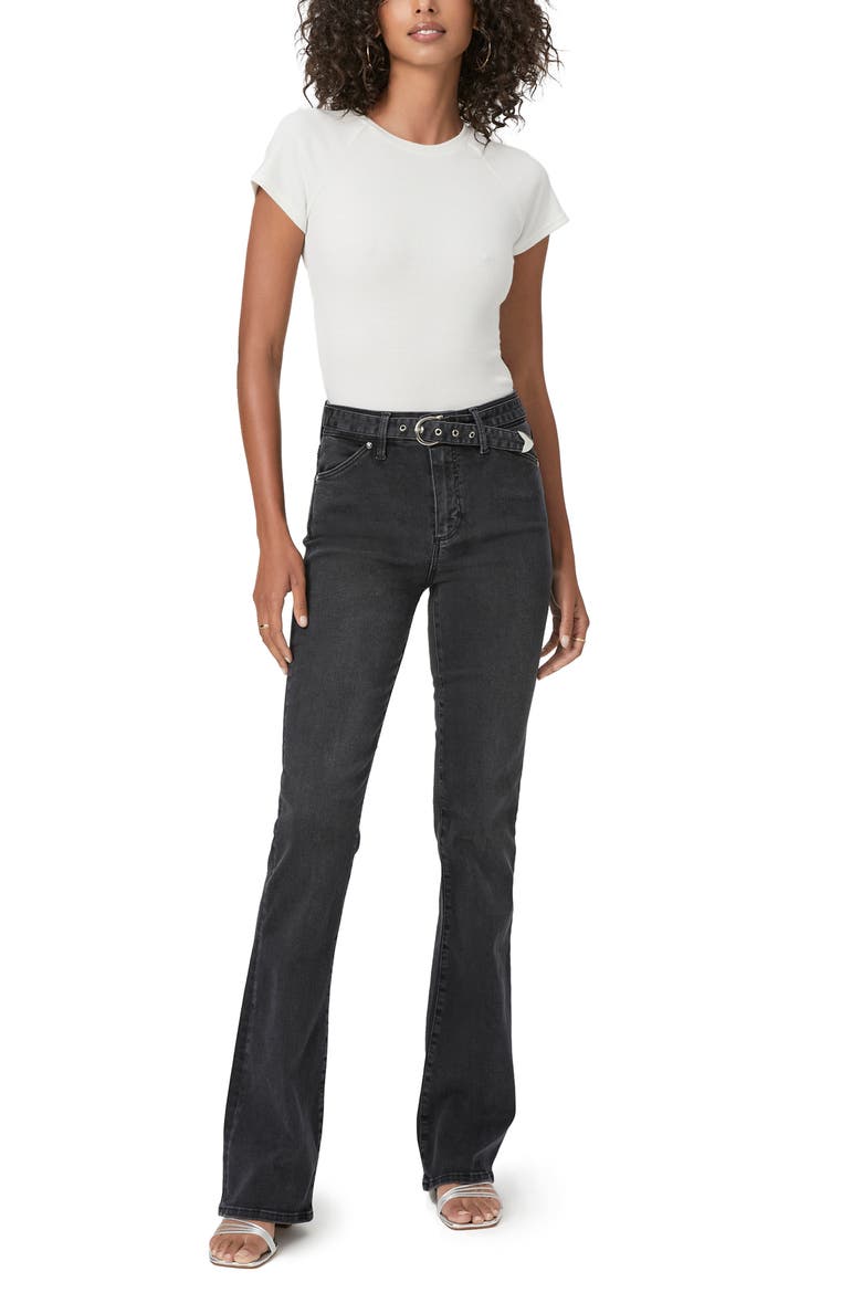 High Waist Laurel Canyon Slim Leg Jeans, Alternate, color, BLACK SANDS