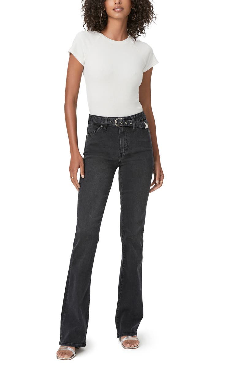 PAIGE High Waist Laurel Canyon Slim Leg Jeans, Alternate, color, Black Sands