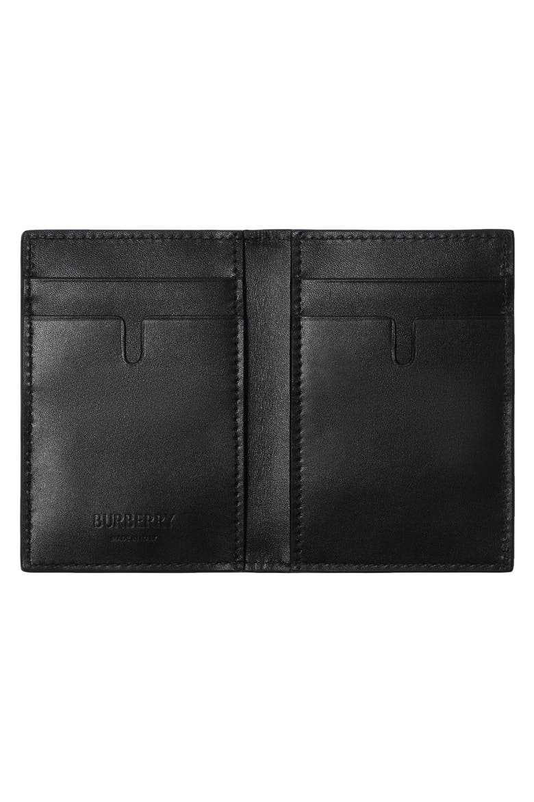 Bateman Check Embossed Leather Bifold Wallet, Alternate, color, BLACK