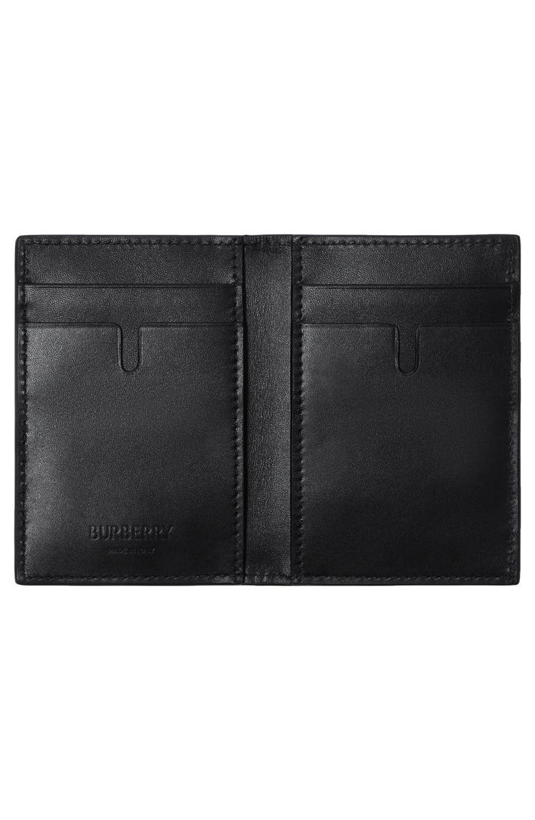 Burberry Bateman Check Embossed Leather Bifold Wallet, Alternate, color, Black