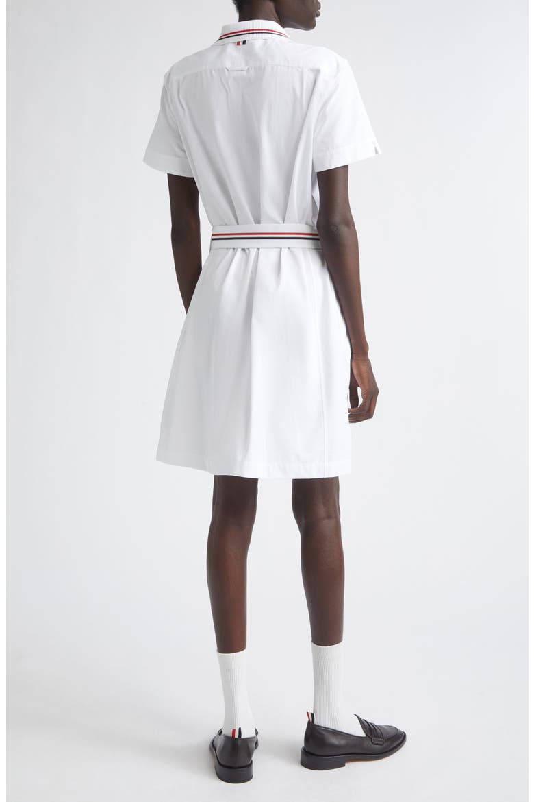 Belted Cotton Poplin Shirtdress, Alternate, color, WHITE