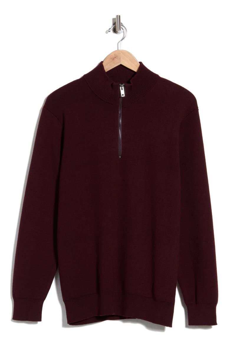 Quarter Zip Sweater, Main, color, WINE