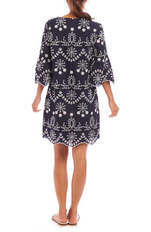 KAREN KANE KAREN KANE EMBROIDERED COTTON SHIFT DRESS