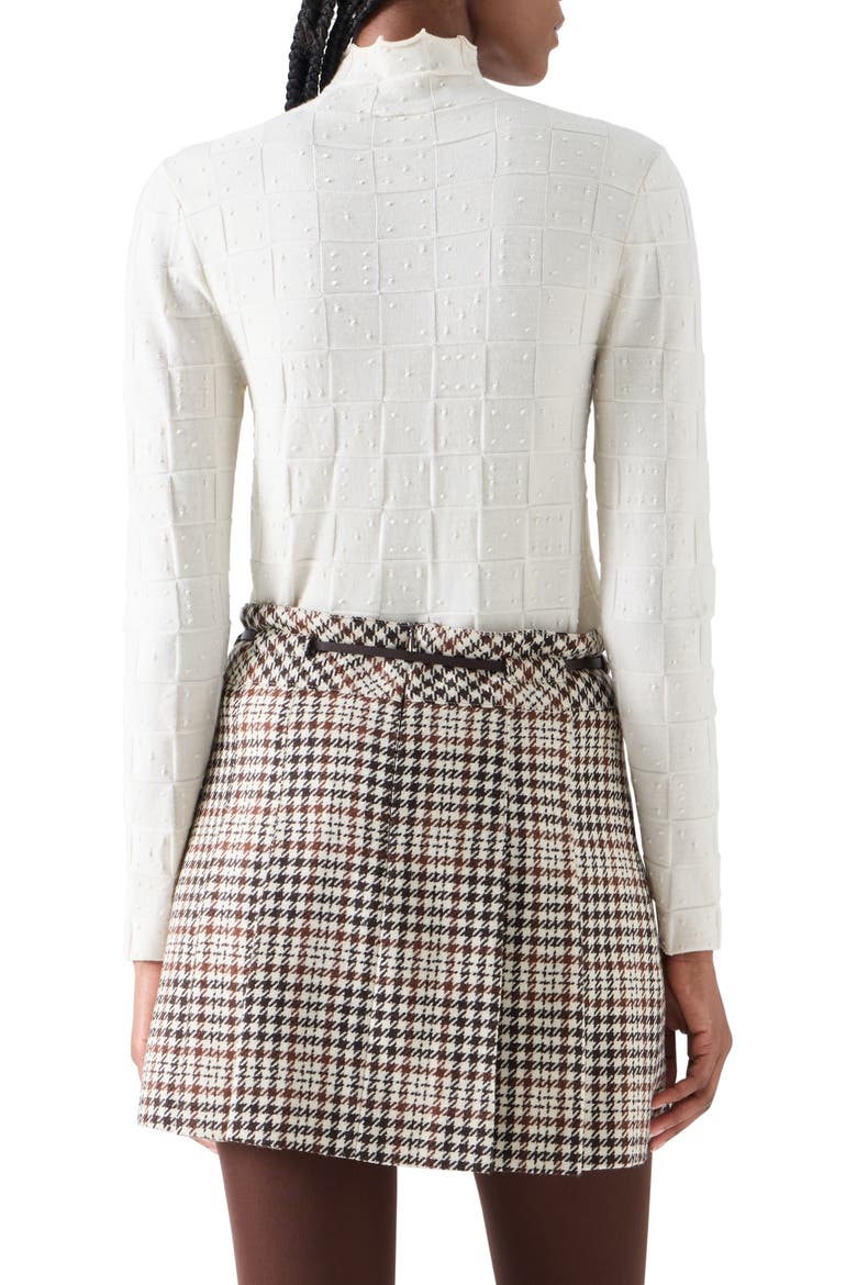 3D Dice Virgin Wool Turtleneck Sweater, Alternate, color, WINTER WHITE
