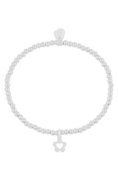 Estella Bartlett Sienna Flower Heart Beaded Stretch Bracelet In Metallic