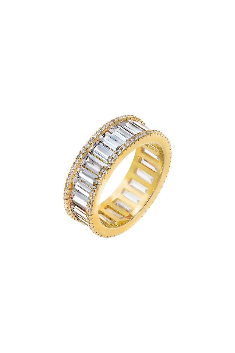CZ Round X Baguette Eternity Band Ring, Main, color, Gold