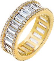 BY ADINA EDEN CZ Round X Baguette Eternity Band Ring