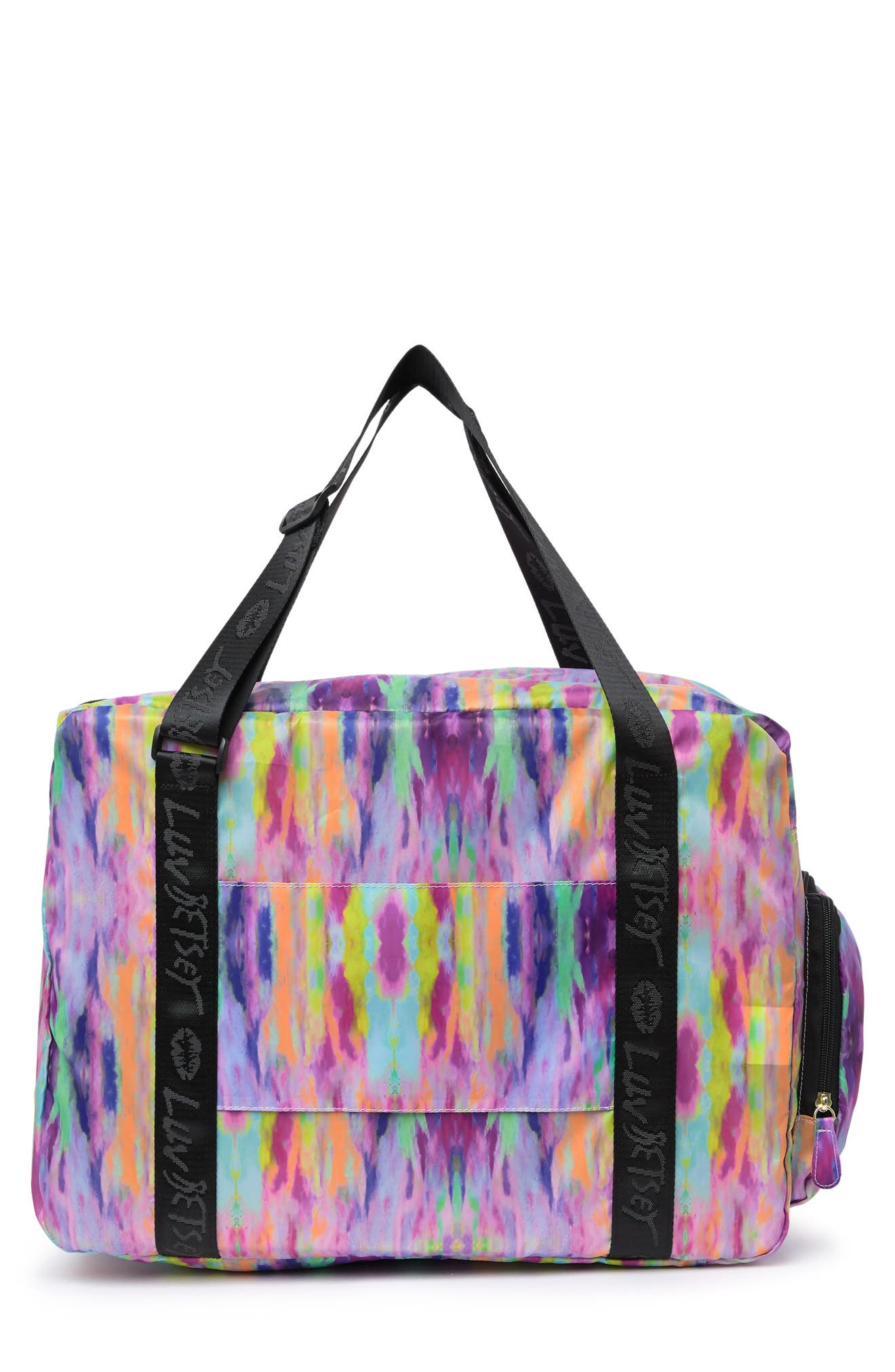 Betsey Johnson Pack-It Nylon Weekend Duffle Bag, Alternate, color, 