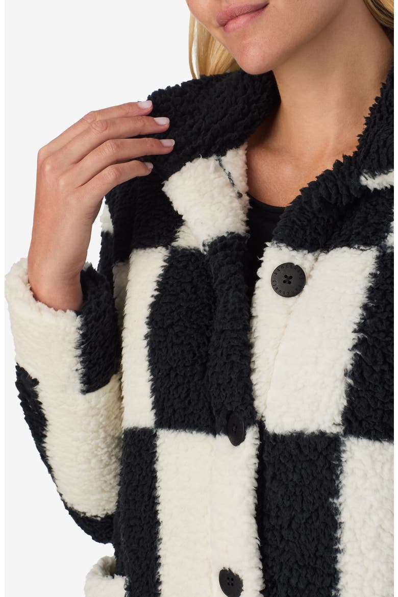 Checkered Faux Shearling Jacket, Alternate, color, BLACK CHECK