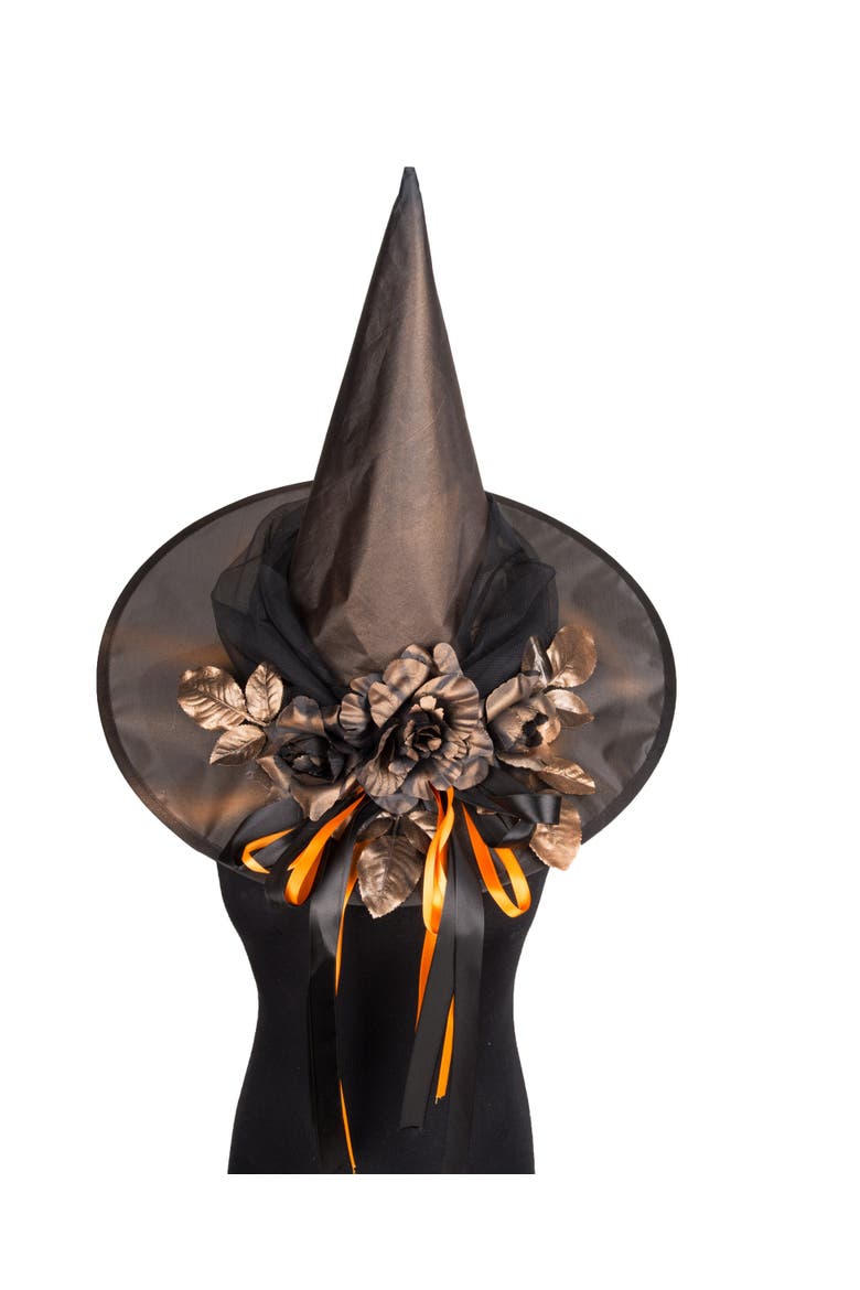 Halloween Decorative Witch Hats Set of 3, Festive Home Accents, Main, color, Black