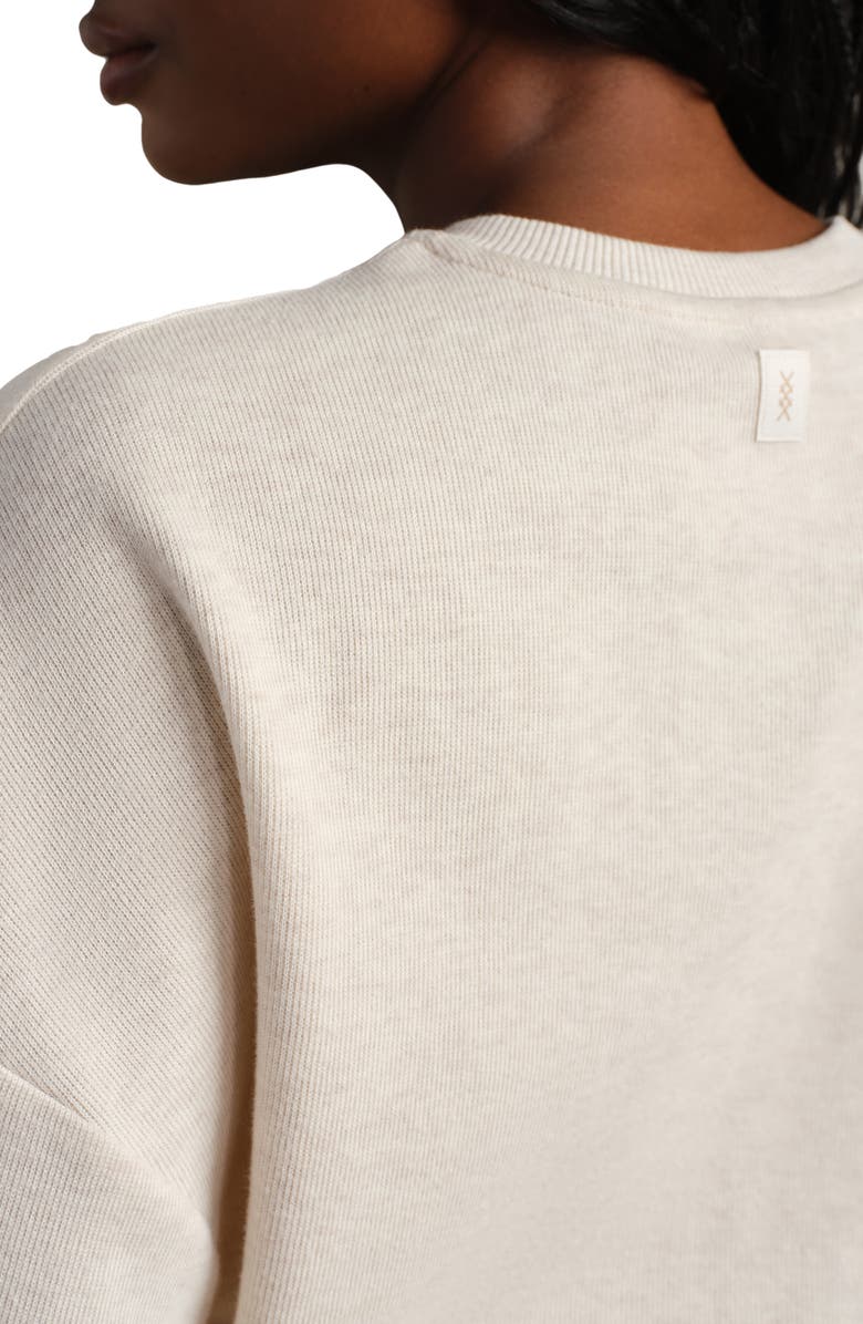 Rhone Signature Crewneck Cotton Blend Rib Sweatshirt, Alternate, color, Oatmeal Heather