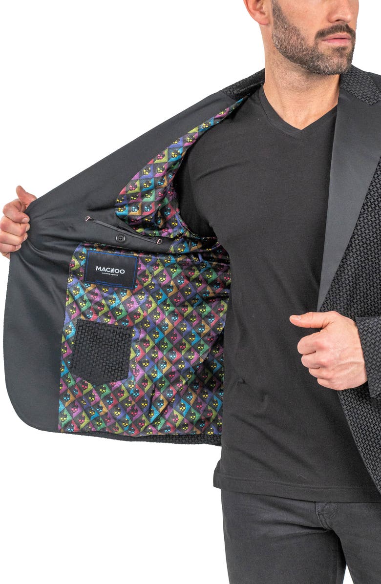 Maceoo Interrupted Black One-Button Sport Coat, Alternate, color, Black