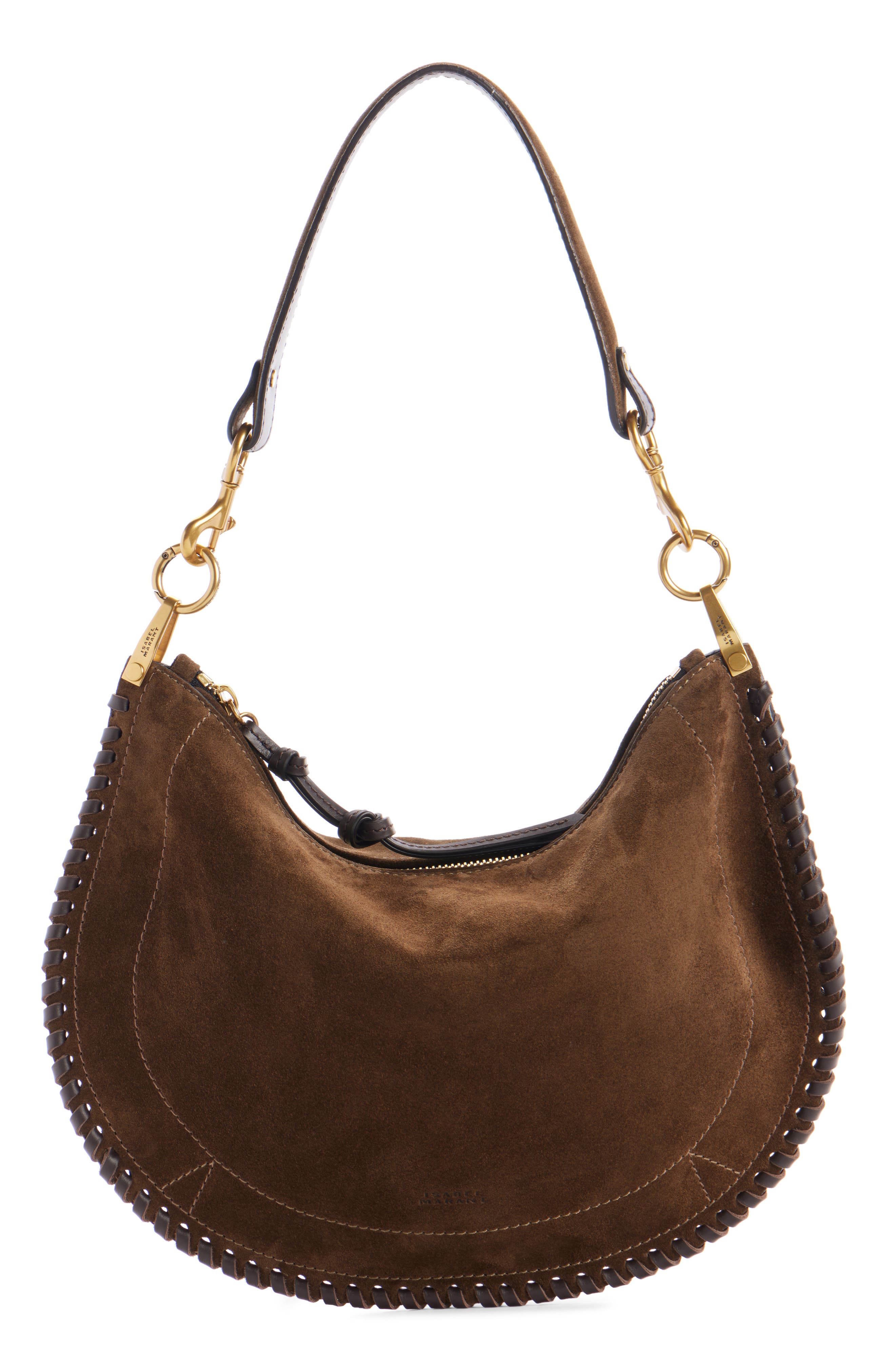 Isabel Marant Oskan Soft Zipped Shoulder Bag, Alternate, color, Bronze