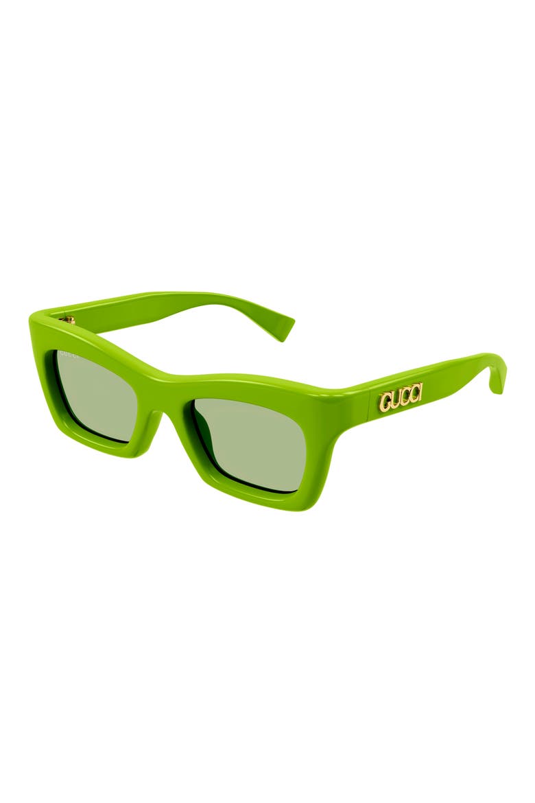 50mm Cat Eye Sunglasses, Alternate, color, GREEN