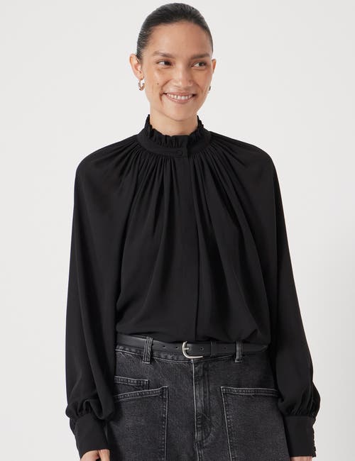 Hush Fleur Floaty Chiffon Blouse In Black