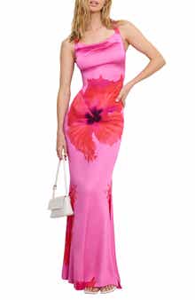 Good American Satin Lace-Up Maxi Slipdress