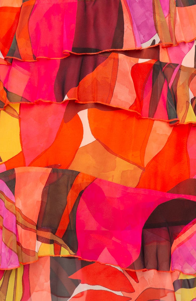 BUXOM COUTURE Long Sleeve Tiered Dress, Alternate, color, Multi