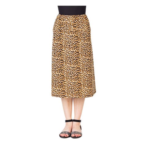 Comfortable Elastic Waistline Knee Length Skirt