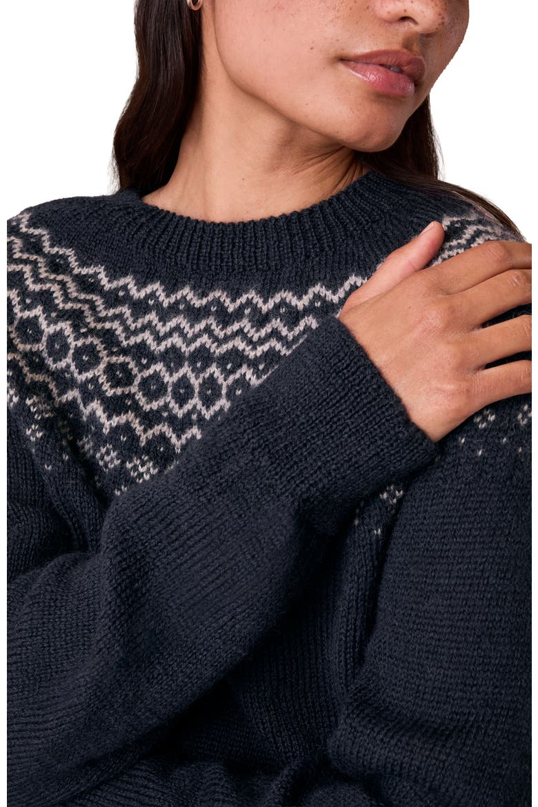 Graduated Fair Isle, Alternate, color, Navy / Ecru