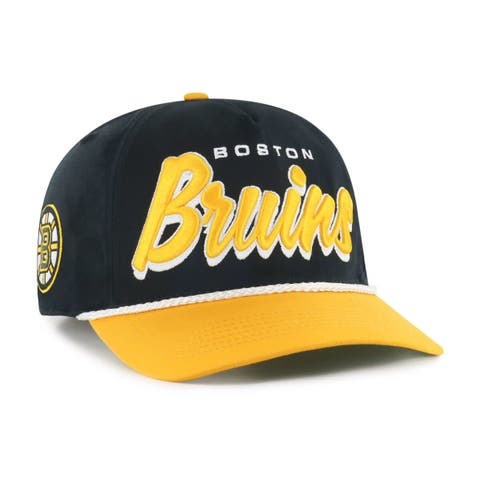 Men's '47 Black/Gold Boston Bruins Dropshadow Rope Hitch Adjustable Hat