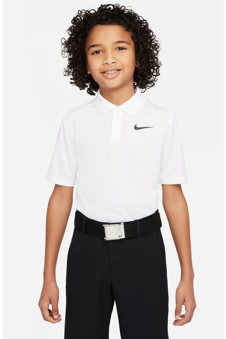Kids' Short Sleeve Solid Polo, Main, color, 100 WHITE/BLACK