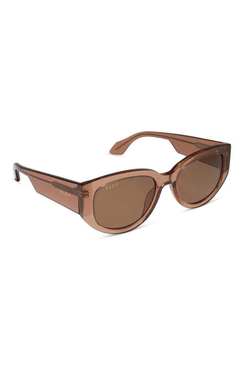 Drew 54mm Polarized Oval Sunglasses, Alternate, color, BROWN