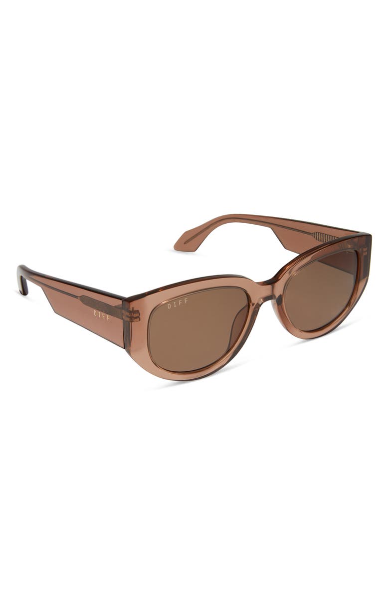 DIFF Drew 54mm Polarized Oval Sunglasses, Alternate, color, Brown