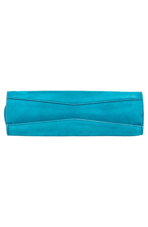 Alaïa Small Le Click East/west Suede Shoulder Bag In Blue