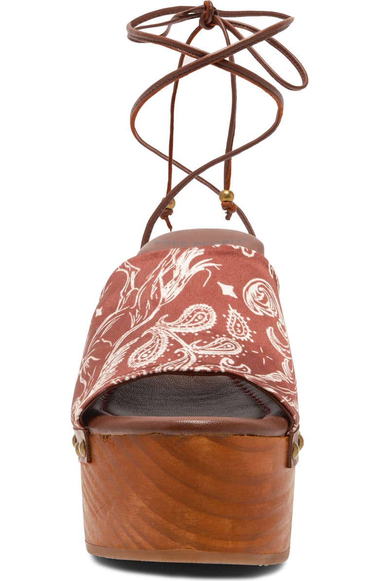 Free People Front Row Wraparound Ankle Strap Platform Sandal, Alternate, color, Horses Bandana