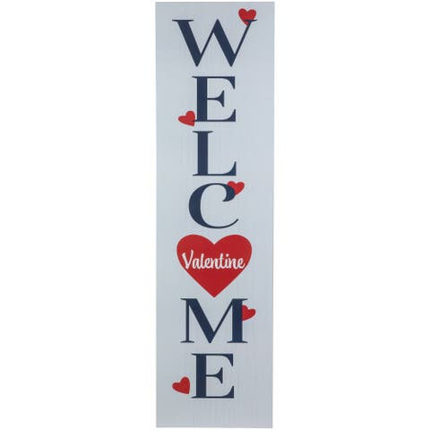38" Welcome Valentine's Day Wooden Porch Board Sign Decoration
