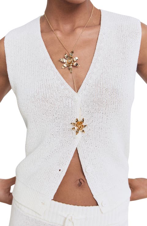 Open Knit Sweater Vest