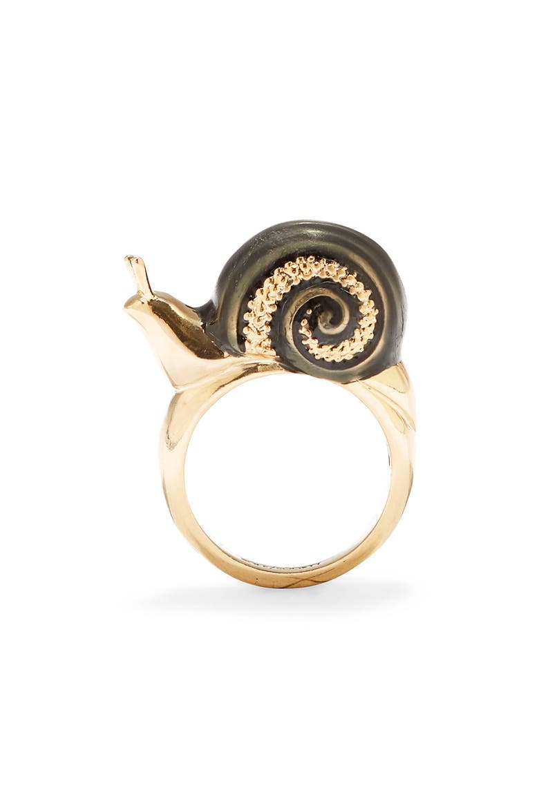 Snail Ring, Main, color, 12K SOFT POLISH GOLD/CRYSTAL