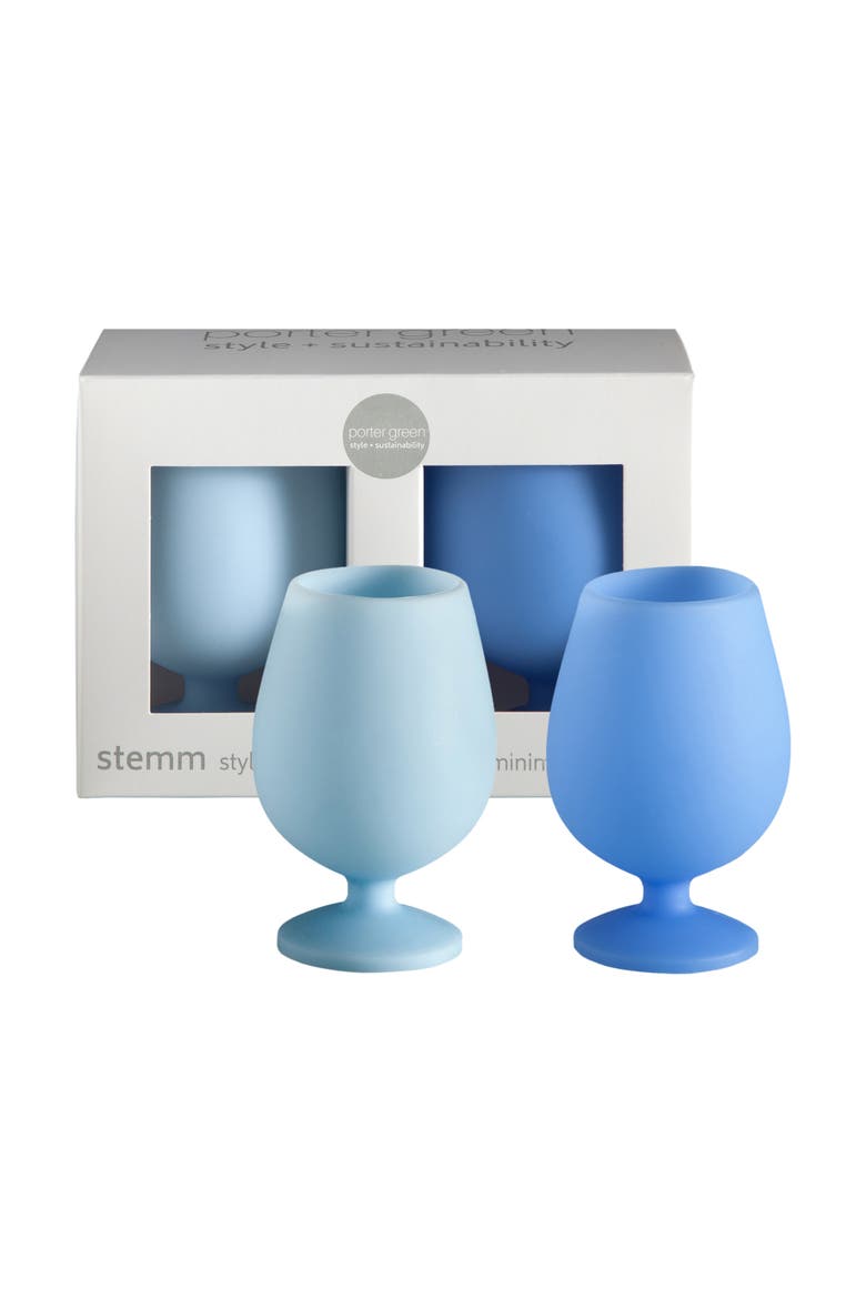 Stemm |Silicone Unbreakable Wine Glasses, Main, color, Sky + Kingfisher