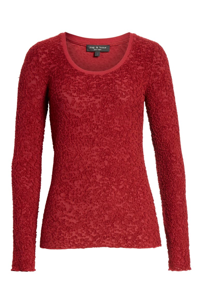 Collier Jacquard Top, Alternate, color, DEEP BERRY