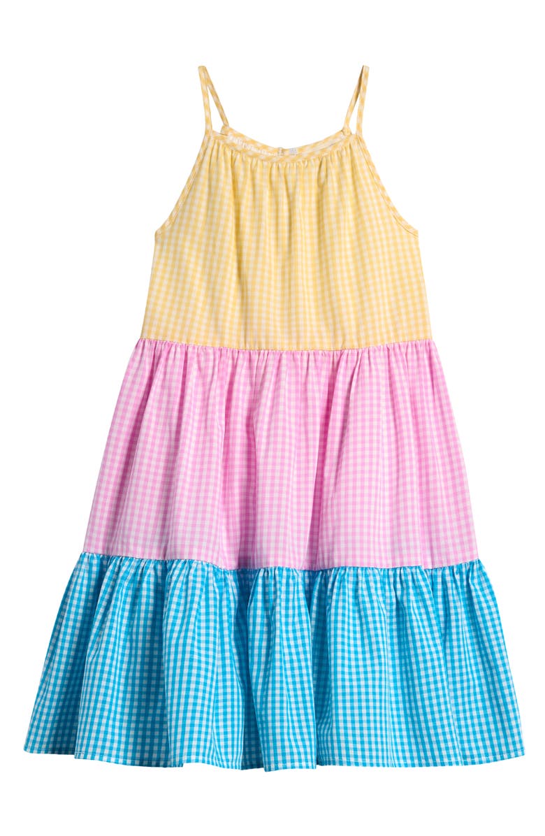 Tucker + Tate Kids' Gingham Tiered Cotton Dress, Main, color,