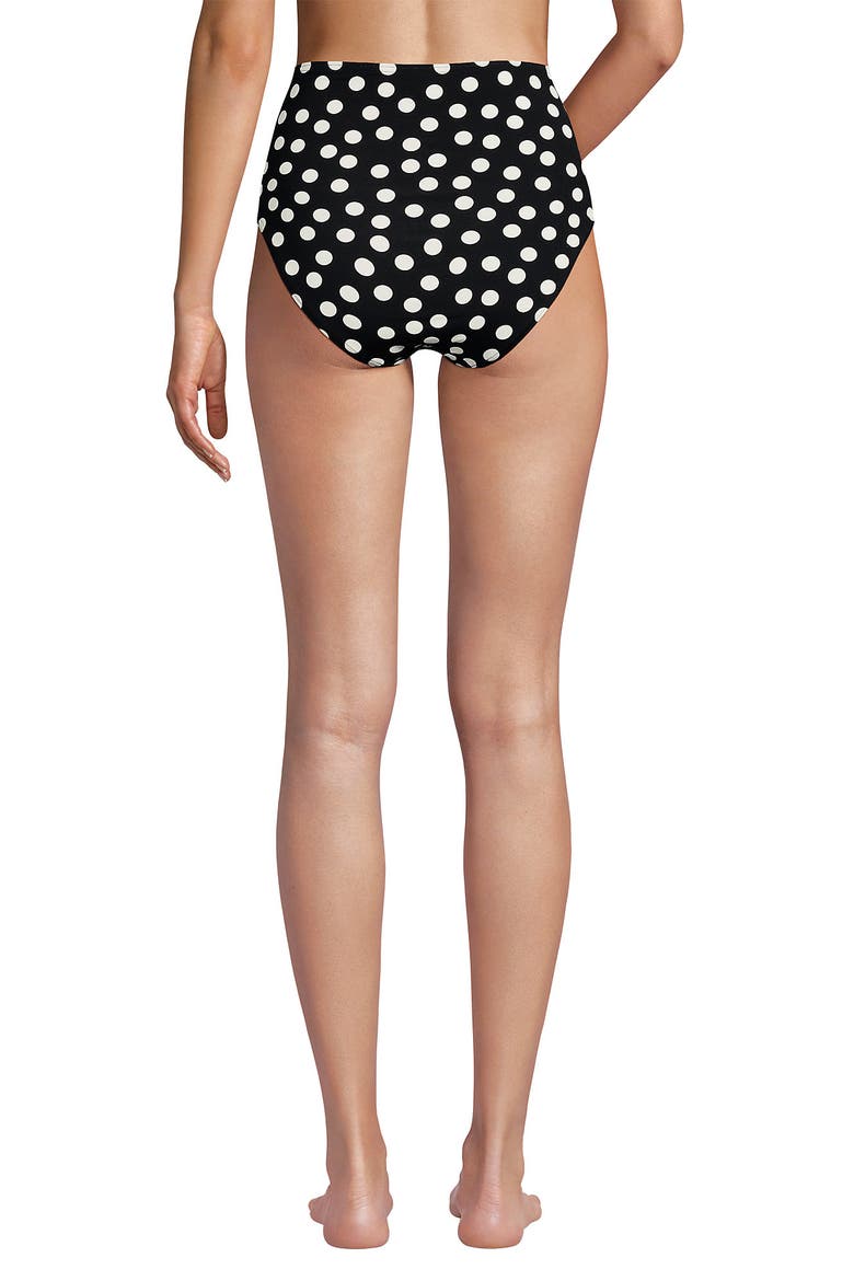 Sculpting Suit Chlorine Resistant Targeted Control Retro High Waisted Bikini Swim Bottoms, Alternate, color, Black/Egret White Tossed Dots