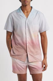 MAVRANS Sunset Weekend Short Sleeve Performance Button-Up Shirt