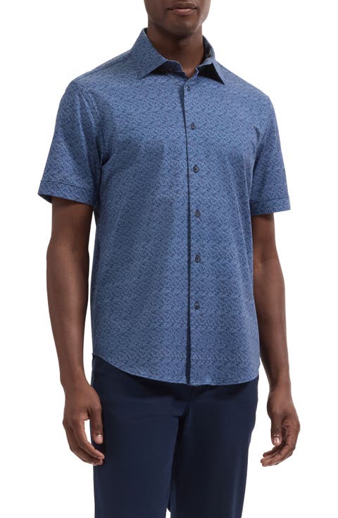 Miles OoohCotton® Tech Print Button-Up Shirt