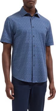 Bugatchi Miles OoohCotton® Tech Print Button-Up Shirt
