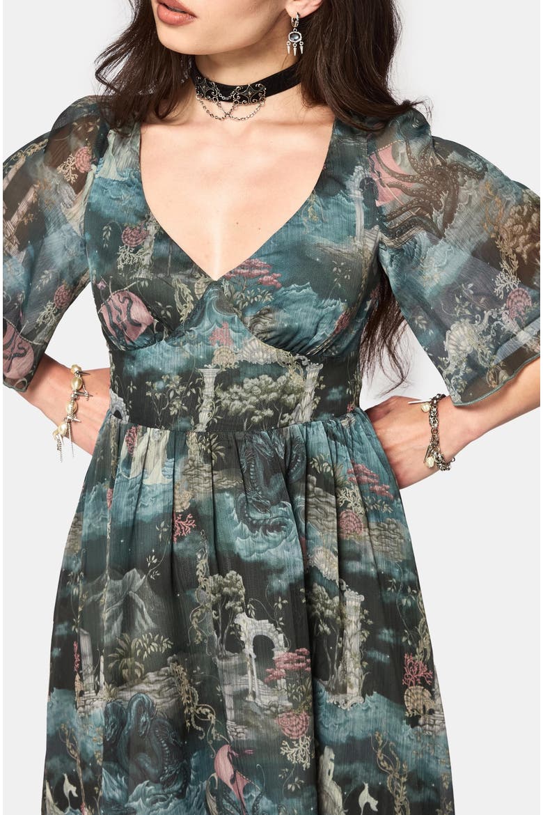 Thalassa Lace Up Midaxi Dress, Alternate, color, Blue