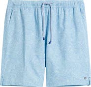 Peter Millar Tropics Palm Tree Print Swim Trunks