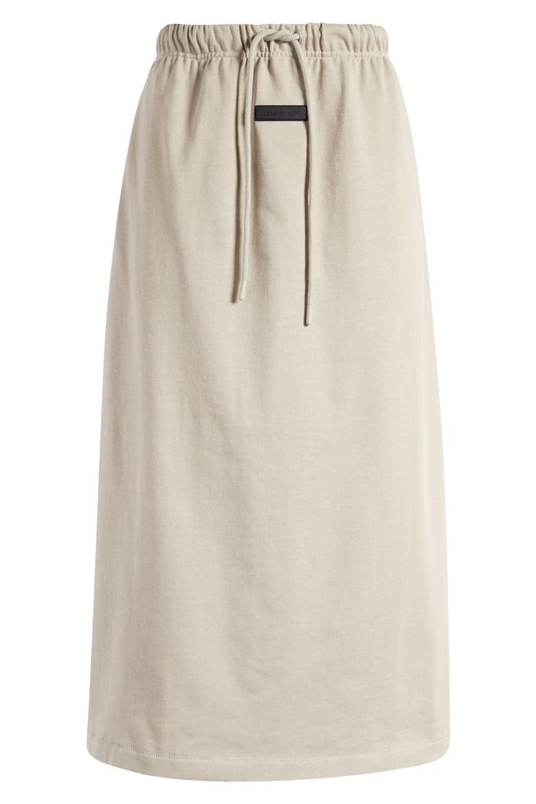 Drawstring Cotton Maxi Skirt, Alternate, color, SEAL