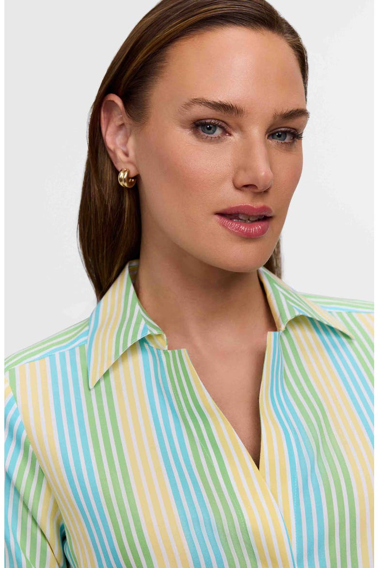 Taylor Stripe Cotton Button-Up Shirt, Alternate, color, BLUE/ MULTI
