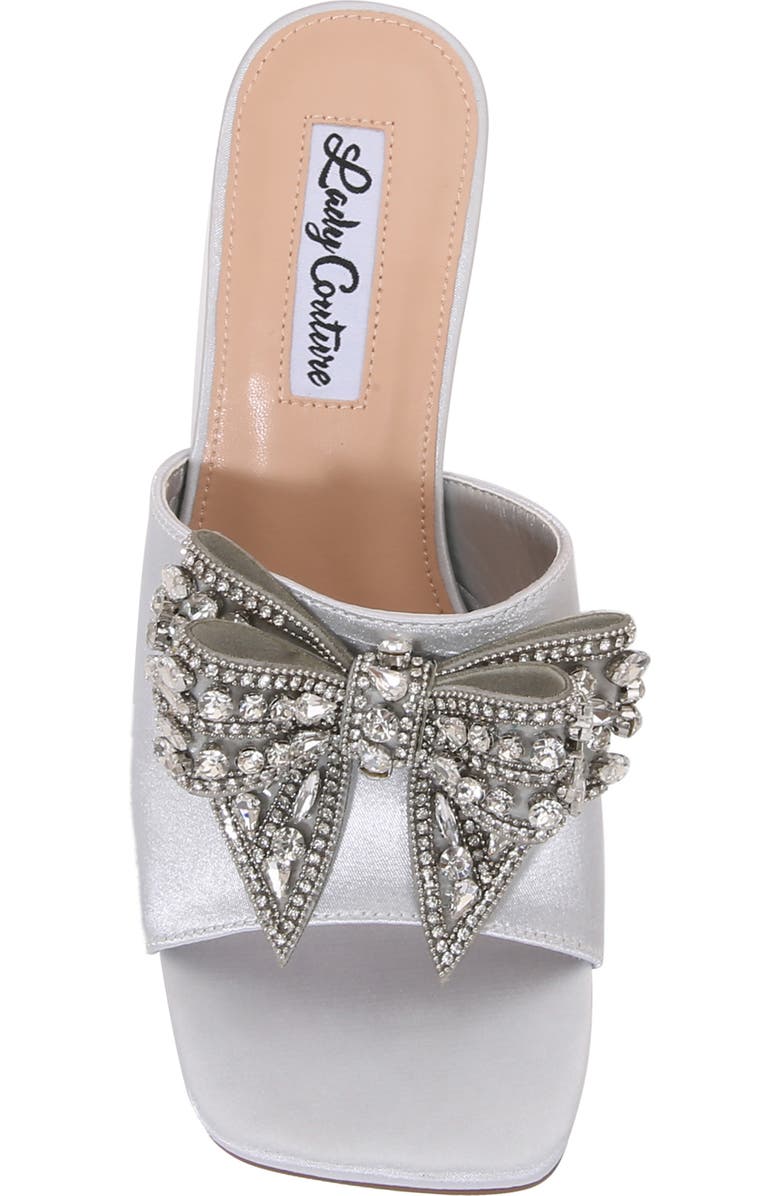 LADY COUTURE Spark Crystal Bow Mule, Alternate, color, Silver