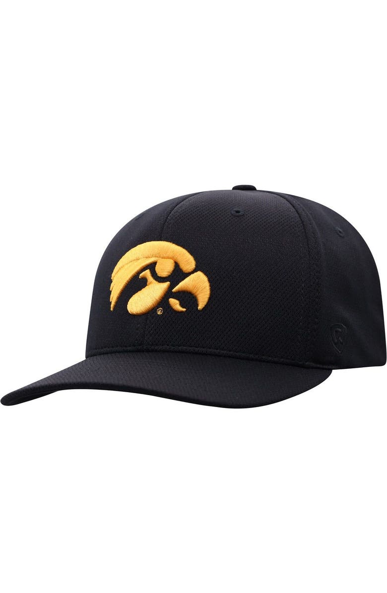 TOP OF THE WORLD Men's Top of the World Black Iowa Hawkeyes Reflex Logo Flex Hat, Main, color, Black