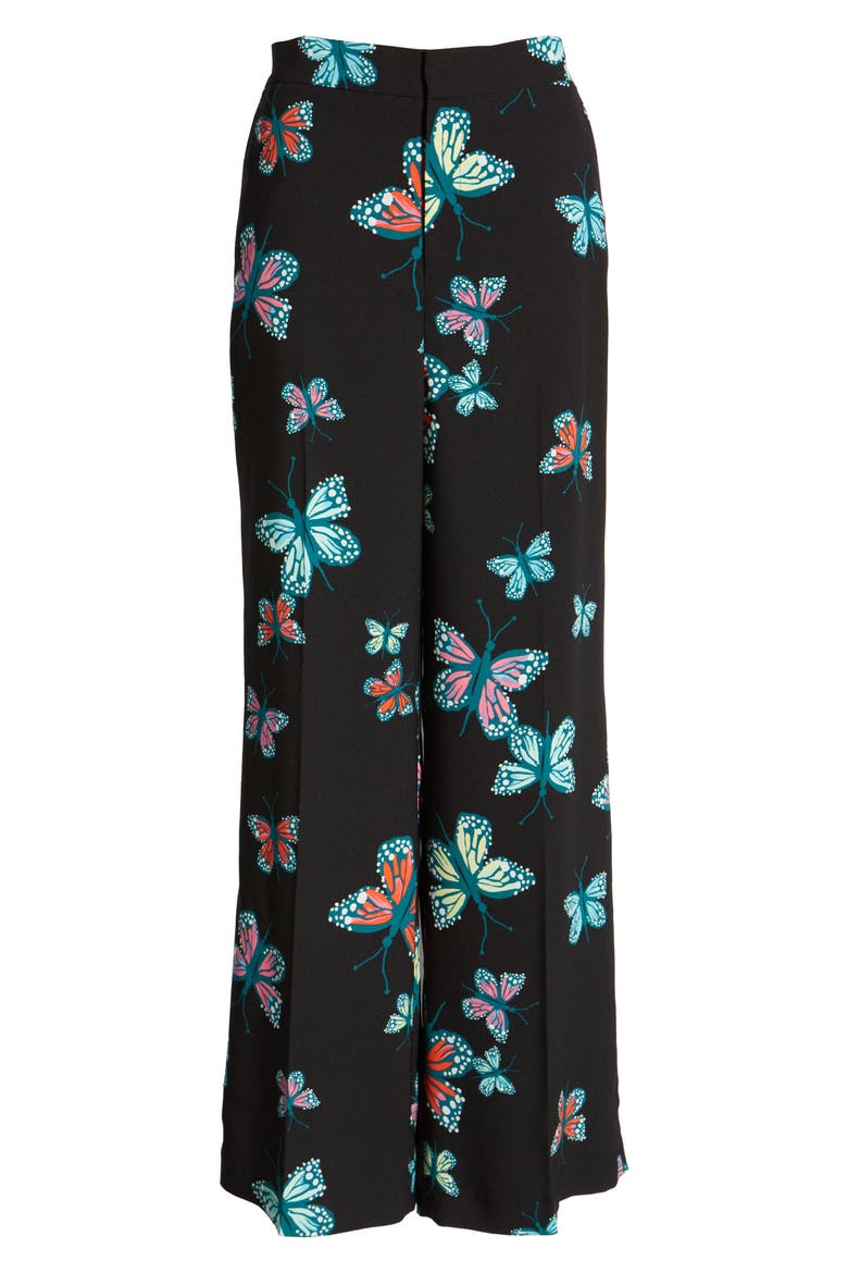 Cristina Martinez Print Pants, Alternate, color, BLACK BUTTERFLY BEAUTY