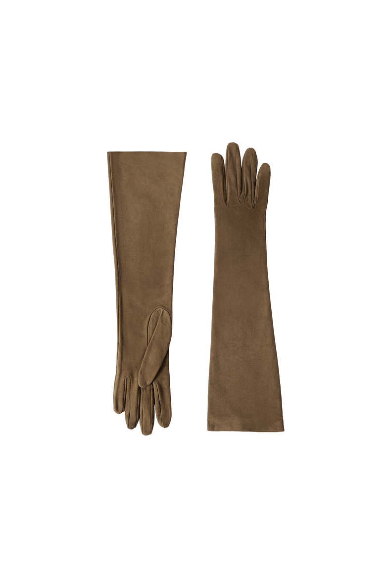 Suede long gloves, Alternate, color, Origano