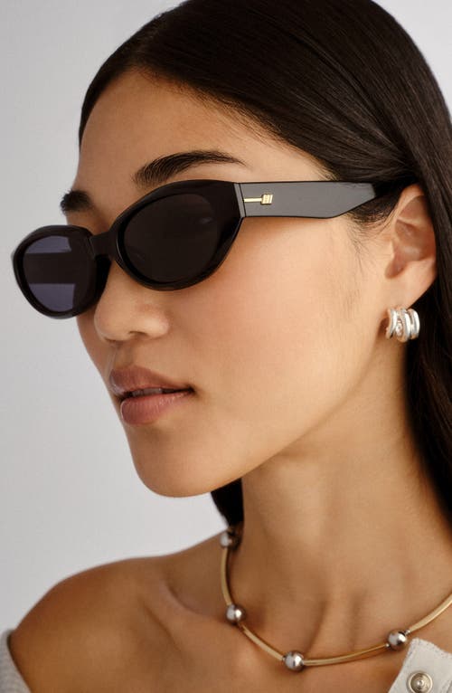 Le Specs Le Bijou 55mm Oval Sunglasses In Black