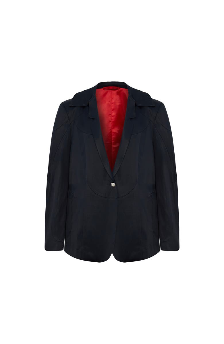 PCFG Linen & Cotton Blend Shiny Woven Men Blazer Jacket, Main, color, Black