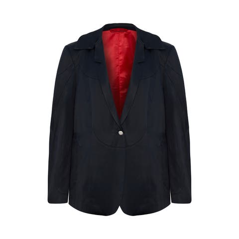 Linen & Cotton Blend Shiny Woven Men Blazer Jacket